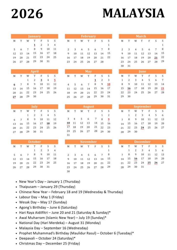 Malaysia Calendar