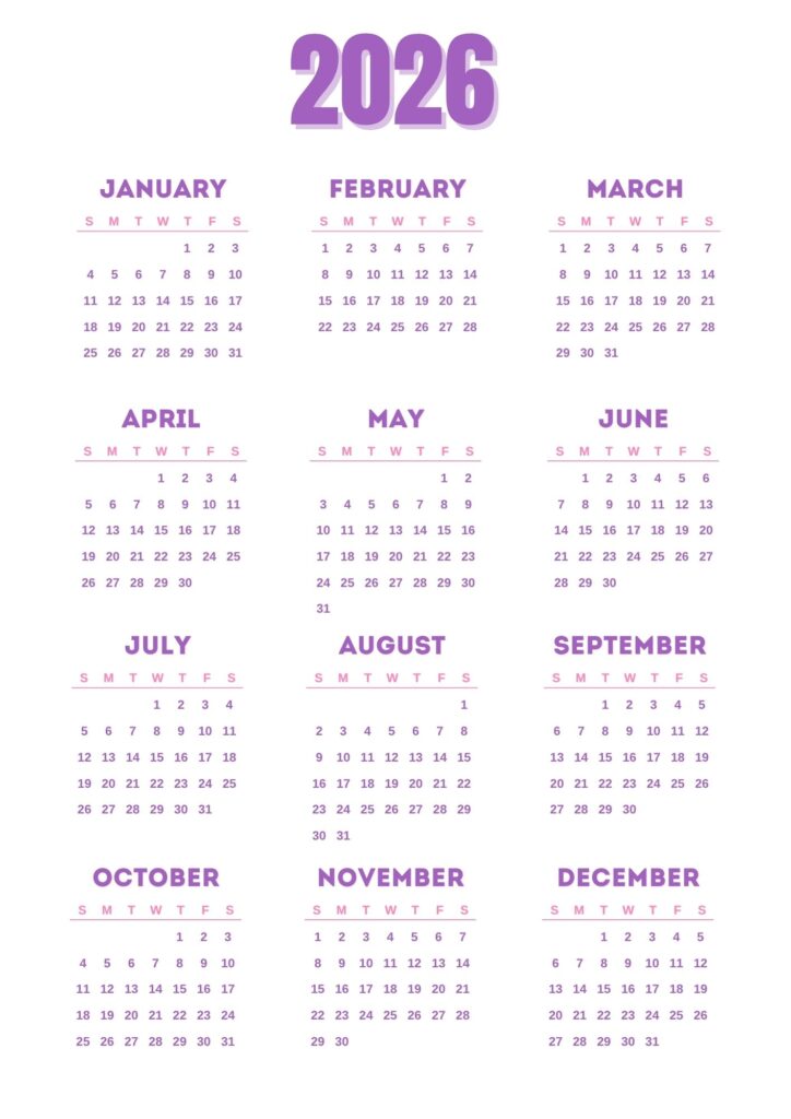 Yearly Calendar