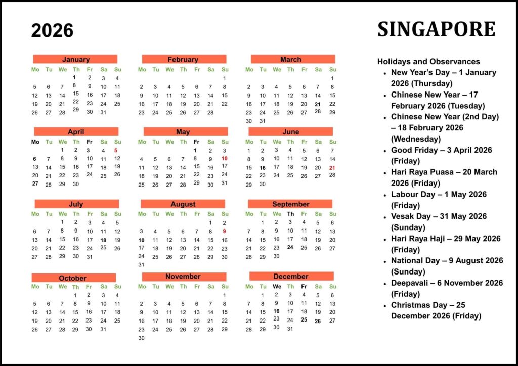Singapore Calendar