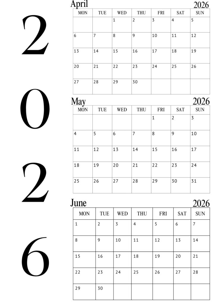 April May June Calendar