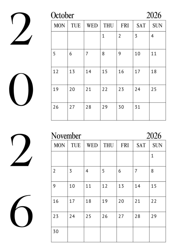 October November Calendar